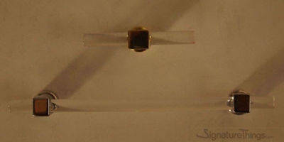 SignatureThings.com Brass Hardware Modern Square Ring Lucite Brass Pulls - 1/4" Dia
