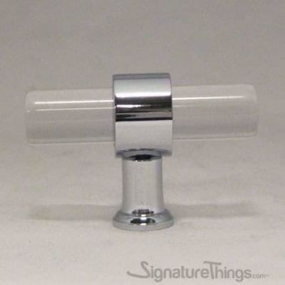 SignatureThings.com Brass Hardware Plain Ring Cylindrical Post Lucite Drawer Pulls - 1/2" Dia