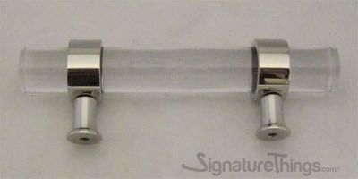 SignatureThings.com Brass Hardware Plain Ring Cylindrical Post Lucite Drawer Pulls - 1/2" Dia