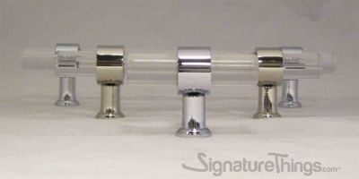 SignatureThings.com Brass Hardware Plain Ring Cylindrical Post Lucite Drawer Pulls - 1/2" Dia