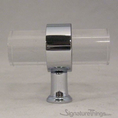SignatureThings.com Brass Hardware Plain Ring Cylindrical Post Lucite Pulls - 3/4" Dia