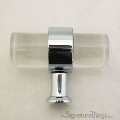 SignatureThings.com Brass Hardware Plain Ring Cylindrical Post Lucite Pulls - 3/4" Dia