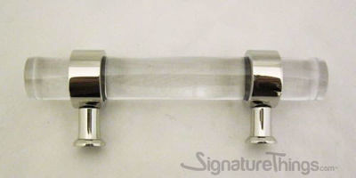 SignatureThings.com Brass Hardware Plain Ring Cylindrical Post Lucite Pulls - 3/4" Dia