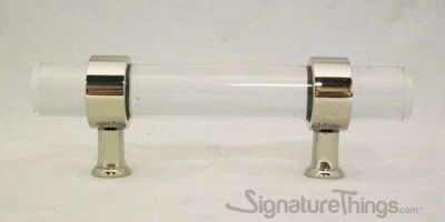 SignatureThings.com Brass Hardware Plain Ring Cylindrical Post Lucite Pulls - 3/4" Dia