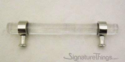 SignatureThings.com Brass Hardware Plain Ring Cylindrical Post Lucite Pulls - 3/4" Dia