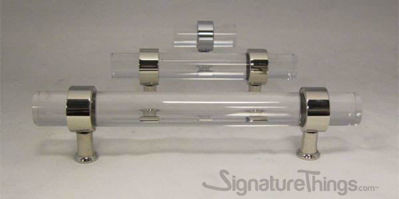 SignatureThings.com Brass Hardware Plain Ring Cylindrical Post Lucite Pulls - 3/4" Dia