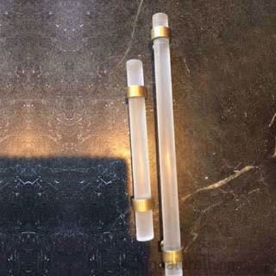 SignatureThings.com Brass Hardware Plain Ring Cylindrical Post Lucite Pulls - 3/4" Dia