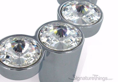 SignatureThings.com Brass Hardware Swarovski Crystal Round Cabinet Knob and Handle