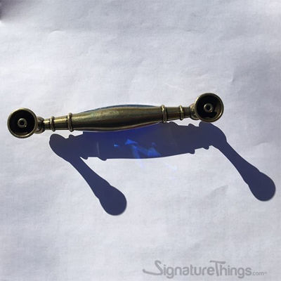 SignatureThings.com Brass Hardware Blue Glass Crystal Cabinet Pull