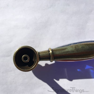 SignatureThings.com Brass Hardware Blue Glass Crystal Cabinet Pull