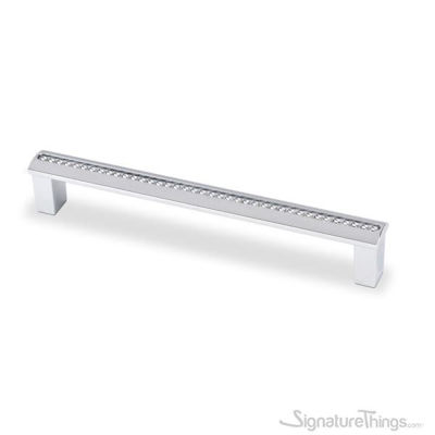 SignatureThings.com Brass Hardware Crystal cabinet pull with small round crystals