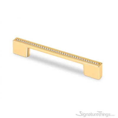 SignatureThings.com Brass Hardware Crystal Chrome Rectangular Cabinet Pull