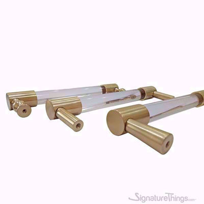 SignatureThings.com Brass Hardware Lucite Door Handle - 3/4 Dia Brass Closed End