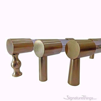 SignatureThings.com Brass Hardware Lucite Door Handle - 3/4 Dia Brass Closed End