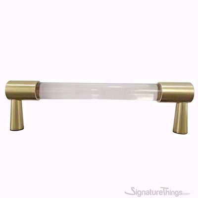 SignatureThings.com Brass Hardware Lucite Door Handle - 3/4 Dia Brass Closed End