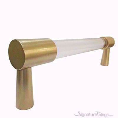SignatureThings.com Brass Hardware Lucite Door Handle - 3/4 Dia Brass Closed End
