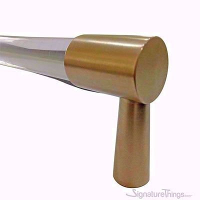 SignatureThings.com Brass Hardware Lucite Door Handle - 3/4 Dia Brass Closed End