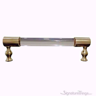 SignatureThings.com Brass Hardware Lucite Door Handle - 3/4 Dia Brass Closed End