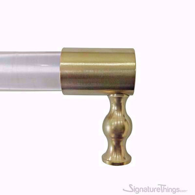 SignatureThings.com Brass Hardware Lucite Door Handle - 3/4 Dia Brass Closed End