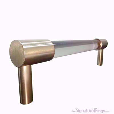 SignatureThings.com Brass Hardware Lucite Door Handle - 3/4 Dia Brass Closed End