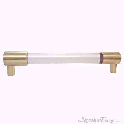 SignatureThings.com Brass Hardware Closed End Lucite and Brass Drawer Pulls
