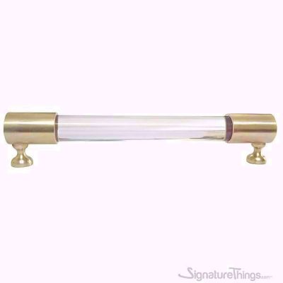 SignatureThings.com Brass Hardware Closed End Lucite and Brass Drawer Pulls
