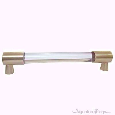 SignatureThings.com Brass Hardware Closed End Lucite and Brass Drawer Pulls