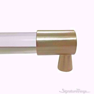 SignatureThings.com Brass Hardware Closed End Lucite and Brass Drawer Pulls