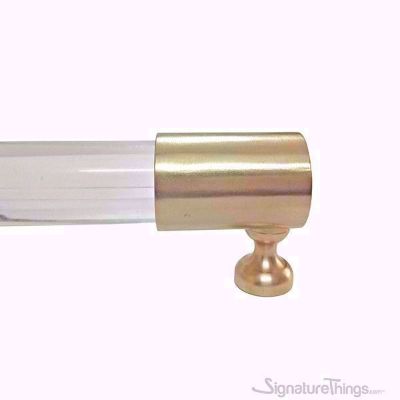 SignatureThings.com Brass Hardware Closed End Lucite and Brass Drawer Pulls