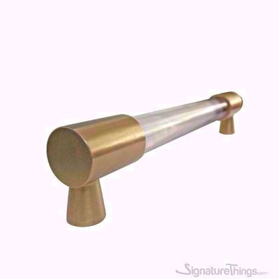 SignatureThings.com Brass Hardware Closed End Lucite and Brass Drawer Pulls