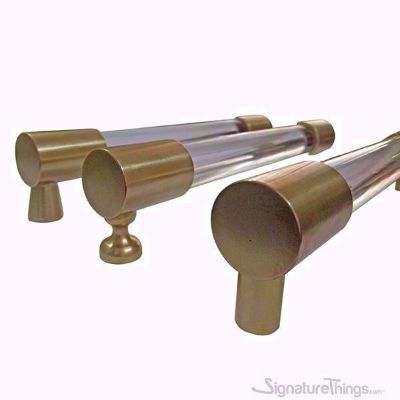 SignatureThings.com Brass Hardware Closed End Lucite and Brass Drawer Pulls