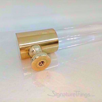 SignatureThings.com Brass Hardware Closed End Lucite and Brass Drawer Pulls