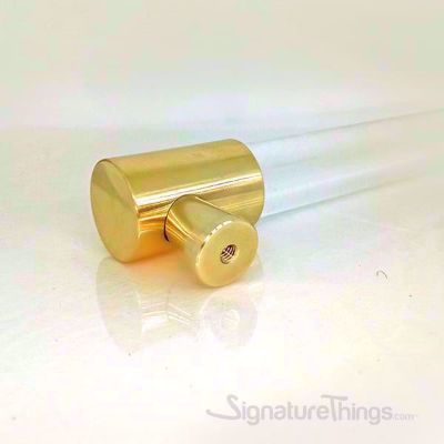 SignatureThings.com Brass Hardware Closed End Lucite and Brass Drawer Pulls