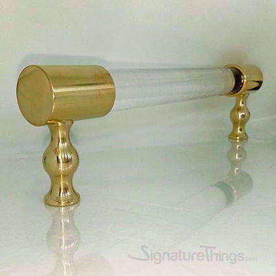 SignatureThings.com Brass Hardware Lucite Door Handle - 3/4 Dia Brass Closed End