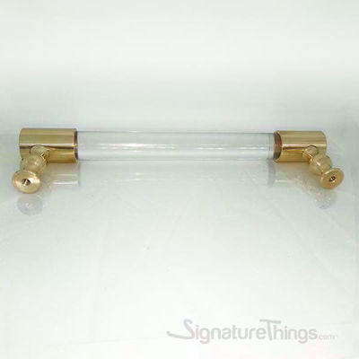 SignatureThings.com Brass Hardware Lucite Door Handle - 3/4 Dia Brass Closed End