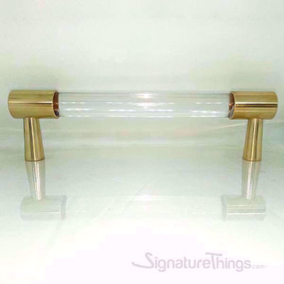 SignatureThings.com Brass Hardware Lucite Door Handle - 3/4 Dia Brass Closed End