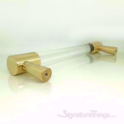 SignatureThings.com Brass Hardware Lucite Door Handle - 3/4 Dia Brass Closed End