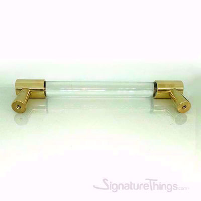 SignatureThings.com Brass Hardware Lucite Door Handle - 3/4 Dia Brass Closed End