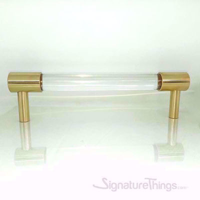 SignatureThings.com Brass Hardware Lucite Door Handle - 3/4 Dia Brass Closed End