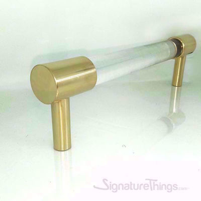 SignatureThings.com Brass Hardware Lucite Door Handle - 3/4 Dia Brass Closed End