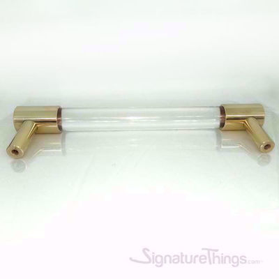 SignatureThings.com Brass Hardware Lucite Door Handle - 3/4 Dia Brass Closed End