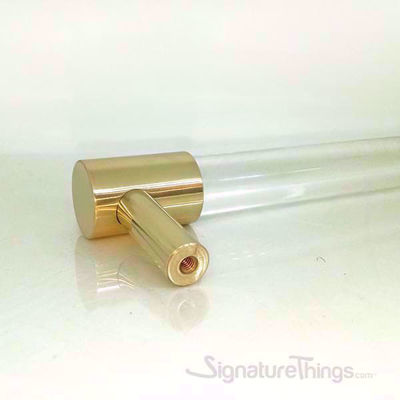 SignatureThings.com Brass Hardware Lucite Door Handle - 3/4 Dia Brass Closed End