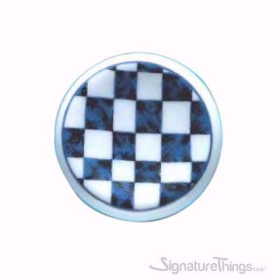 Ceramic Knob - Blue Square Print
