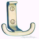Short Double Prong Wall Mounted Hook  Chrome Satin/Steel