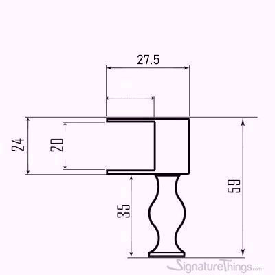 SignatureThings.com Brass Hardware Lucite Door Handle - 3/4 Dia Brass Closed End