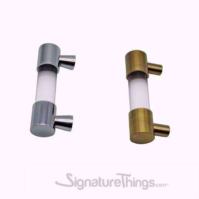 SignatureThings.com Brass Hardware Closed End Lucite and Brass Drawer Pulls