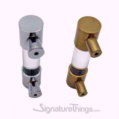 SignatureThings.com Brass Hardware Closed End Lucite and Brass Drawer Pulls