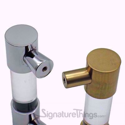 SignatureThings.com Brass Hardware Closed End Lucite and Brass Drawer Pulls