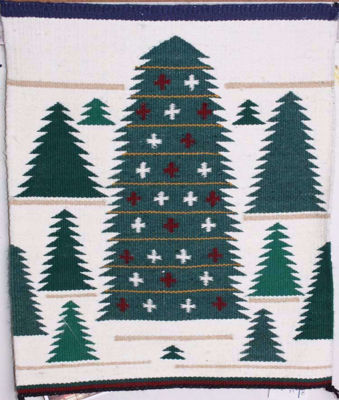 Pictorial Christmas tree Navajo Rug