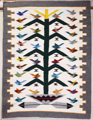 Tree of Life Navajo Bird Rug WJ